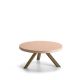 Table basse ronde chêne massif teinté gris Sienne FLAK Punt, plateau rose