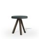 Table d'appoint chêne massif teinté gris foncé FLAK Punt, plateau anthracite