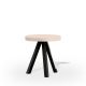 Table d'appoint chêne massif teinté ébène FLAK Punt, plateau rose