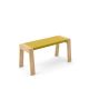 Banc design 90 cm en chêne blanchi FLAK Punt, coloris moutarde