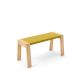 Banc design 90 cm en chêne super mat FLAK Punt, coloris moutarde