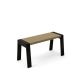 Banc design 90 cm en chêne teinté ébène FLAK Punt, coloris bronze