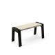 Banc design 90 cm en chêne teinté ébène FLAK Punt, coloris crème