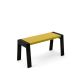 Banc design 90 cm en chêne teinté ébène FLAK Punt, coloris moutarde