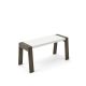 Banc design 90 cm en chêne teinté gris foncé FLAK Punt, coloris blanc