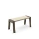 Banc design 90 cm en chêne teinté gris foncé FLAK Punt, coloris crème