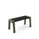 Banc design 90 cm en chêne teinté gris foncé FLAK Punt, coloris noir