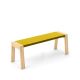 Banc design 120 cm chêne blanchi FLAK Punt, coloris moutarde