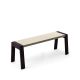 Banc design 120 cm chêne teinté ébène FLAK Punt, coloris crème