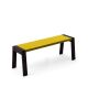 Banc design 120 cm chêne teinté ébène FLAK Punt, coloris moutarde