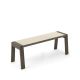 Banc design 120 cm chêne teinté gris foncé FLAK Punt, coloris crème