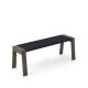 Banc design 120 cm chêne teinté gris foncé FLAK Punt, coloris noir