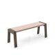 Banc design 120 cm chêne teinté gris foncé FLAK Punt, coloris rose