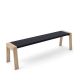 Banc design 160 cm chêne teinté gris Sienne FLAK Punt, coloris noir