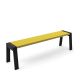 Banc design 160 cm chêne teinté ébène FLAK Punt, coloris moutarde