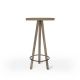 Mange-debout rond en chêne massif teinté gris Sienne FLAK Punt, plateau bronze