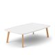 Table basse rectangulaire blanche BREDA Punt en chêne massif super mat