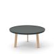 Table basse ronde anthracite BREDA Punt pieds chêne massif blanchi