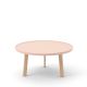 Table basse ronde rose BREDA Punt pieds chêne massif blanchi