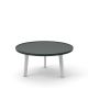 Table basse ronde anthracite BREDA Punt pieds chêne massif laqué blanc