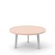 Table basse ronde rose BREDA Punt pieds chêne massif laqué blanc