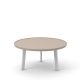 Table basse ronde sable BREDA Punt pieds chêne massif laqué blanc