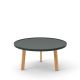 Table basse ronde anthracite BREDA Punt pieds chêne massif super mat