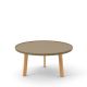 Table basse ronde bronze BREDA Punt pieds chêne massif super mat