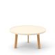 Table basse ronde crème BREDA Punt pieds chêne massif super mat