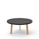 Table basse ronde noire BREDA Punt pieds chêne massif super mat