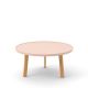 Table basse ronde rose BREDA Punt pieds chêne massif super mat