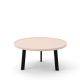 Table basse ronde rose BREDA Punt pieds chêne massif teinté ébène