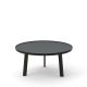 Table basse ronde anthracite BREDA Punt pieds chêne massif teinté gris foncé