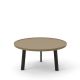 Table basse ronde bronze BREDA Punt pieds chêne massif teinté gris foncé