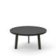 Table basse ronde noire BREDA Punt pieds chêne massif teinté gris foncé