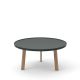 Table basse ronde anthracite BREDA Punt pieds chêne massif teinté gris Sienne