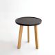 Table d'appoint anthracite BREDA Punt, pieds chêne massif super mat