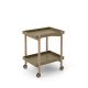 Table roulante bronze MAI TAI Punt en chêne massif teinté gris Sienne