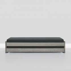 Lit 80x200 empilable chêne massif teinté gris froid GUEST Zeitraum