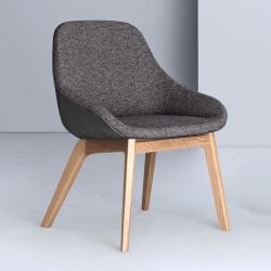 Fauteuil chêne cuir et tissu MORPH DINING Zeitraum