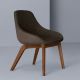 Fauteuil noyer MORPH DINING Zeitraum-tissu châtaigne savanna 672- cuir cacao