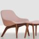 Chauffeuse noyer MORPH LOUNGE Zeitraum combinaison de tissus Kvadrat