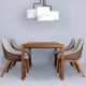 Fauteuils design en noyer massif MORPH DINING Zeitraum, Cuir Jepard marron & tissu Savanna beige