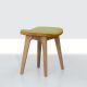 Pouf chêne massif MORPH POUF Zeitraum, cuir whisky et tissu vert anis 923