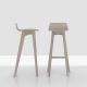 Tabouret de bar design MORPH BAR Zeitraum, chêne massif teinté gris chaud clair