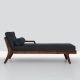 Méridienne noyer & cuir noir MELLOW DAYBED Zeitraum avec accoudoir gauche