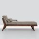 Méridienne noyer & cuir taupe MELLOW DAYBED Zeitraum avec accoudoir gauche