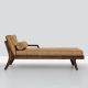 Méridienne noyer & cuir whisky MELLOW DAYBED Zeitraum avec accoudoir gauche