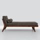 Méridienne noyer & cuir cacao MELLOW DAYBED Zeitraum sans accoudoir