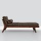 Méridienne noyer & cuir marron MELLOW DAYBED Zeitraum sans accoudoir